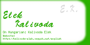 elek kalivoda business card